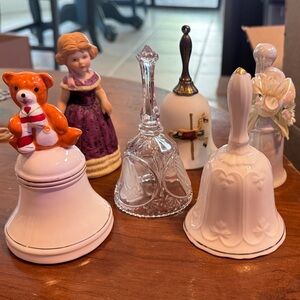 Bells- bone China, Crystal, and ceramic lot
